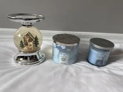 Bath and Body Works Candle and Holder, Yankee Candle Used , View more