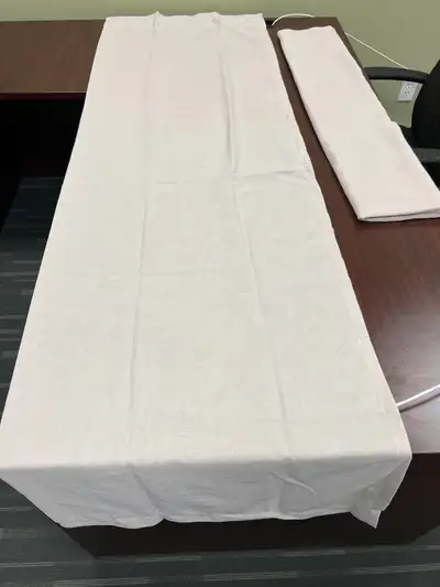 NEW Pair of Natural Linen Polyester Window Curtains 51"W X 84"L, View more