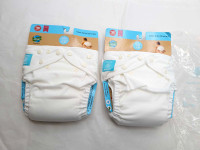 NEW Charlie Banana WHITE 2-in-1 Reusable Diapers Size 7-35lbs