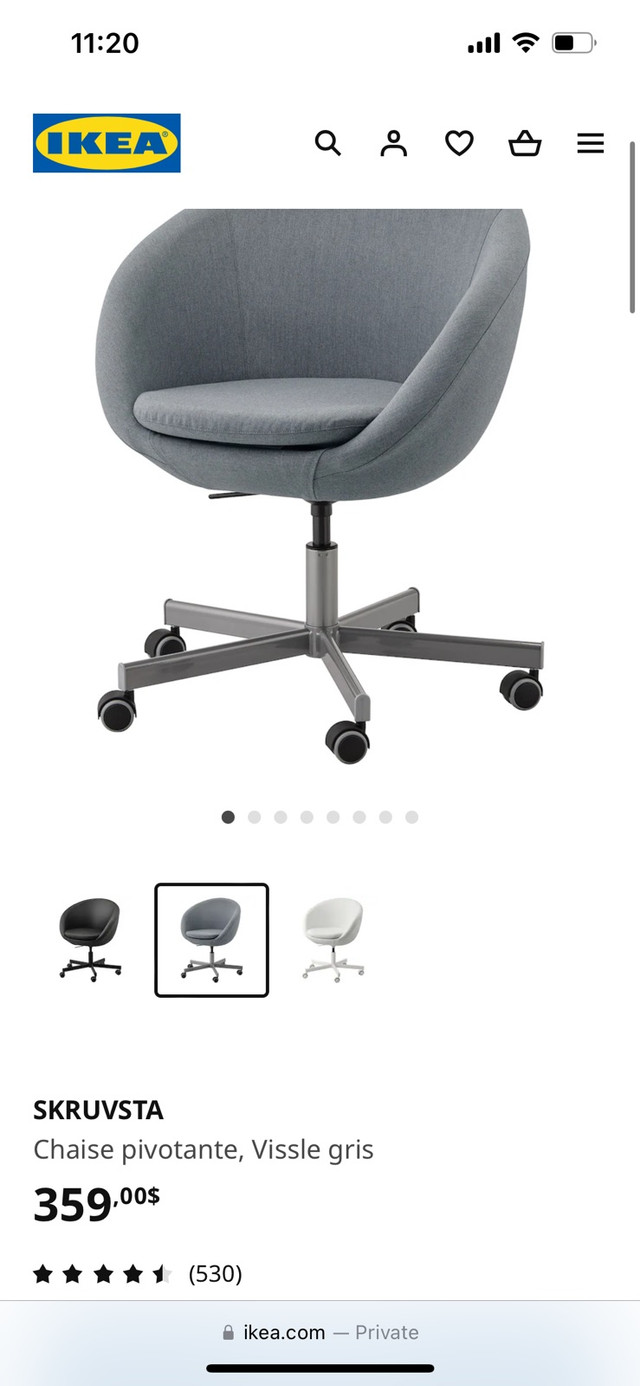 Chaise bureau IKEA dans Chaises, Fauteuils inclinables  à Drummondville - Image 3