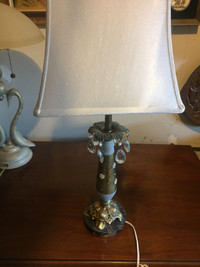 Vintage beautiful marble base and bronze table lamp 