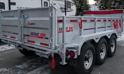 New 2025 N&N dump trailer with Hydraulic front jack. 3x7500lbs axles and 22500gvwr. Tarp and ramps i...