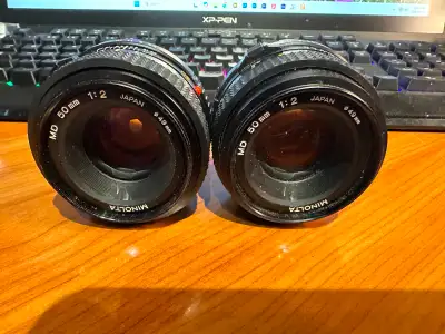 2 Minolta MD 50mm f/2 Lenses, View more