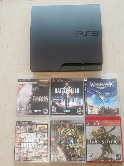 Ps3 Slim CECH-2501A Console + 6 games TESTED WORKS GREAT!, View more