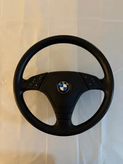 BMW e46 multi function steering wheel and airbag. Part numbers are visible in the pictures. Clock sp...
