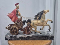 Large Roman Soldier Chariot & Two Horses Sculpture Marble Base City of Toronto Toronto (GTA) Preview