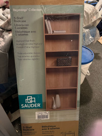 5-Tier Adjustable Shelf Bookcase/Bookshelf, Salt Oak Finish