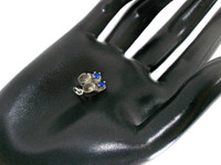 Vtg Bootie Baby Shoe Charm Sterling Silver w Prong Set Blue