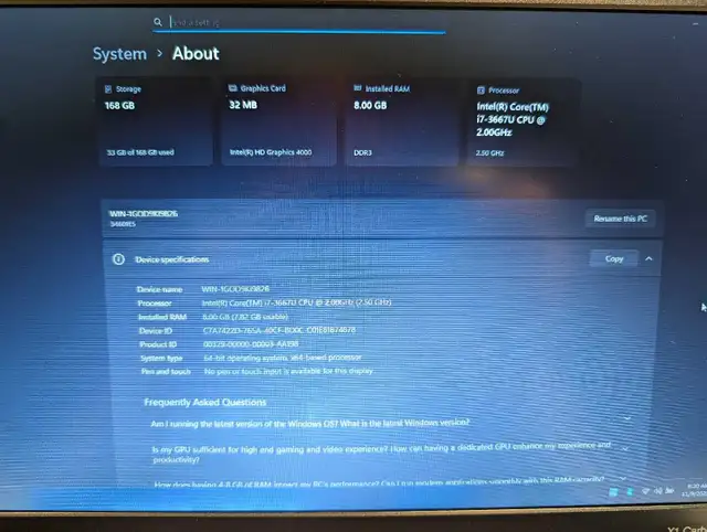 Laptop 14" Lenovo Thinkpad X1 Carbon. i7, 8Gb ram, 180Gb SSD.  in Laptops in Ottawa - Image 6