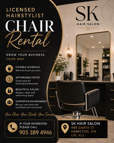 Licensed Hairstylist Chair Rental, View more