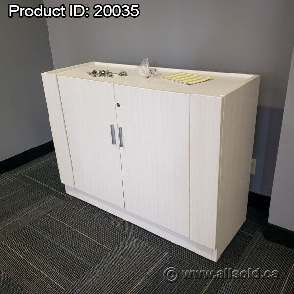 White 2 Door Storage Credenza Cabinet, Locking in Storage & Organization in Calgary