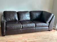 Brown Genuine Leather Sectional
