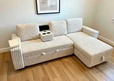 Corduroy Sectional Living Room Couch,Floor Level Modular Sofa, View more