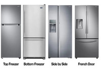 samsung fridge 18cuft stainless steel 28" warranty-$799. no tax