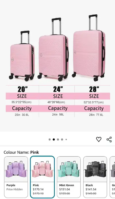 Luggage set of 3., View more
