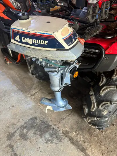 Evinrude 4 outboard motor good compression and spark ran great last year but needs a carb kit to get...