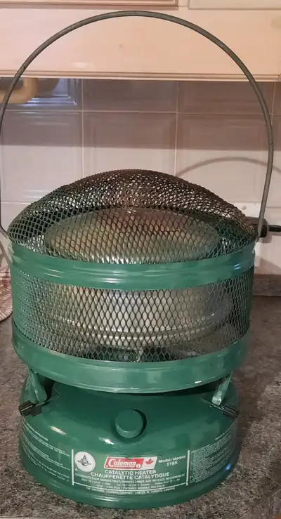 Vintage Coleman Canada Model: 516K 5000 BTU Catalytic Heater. 12 inches in height X 9 inches wide. T...
