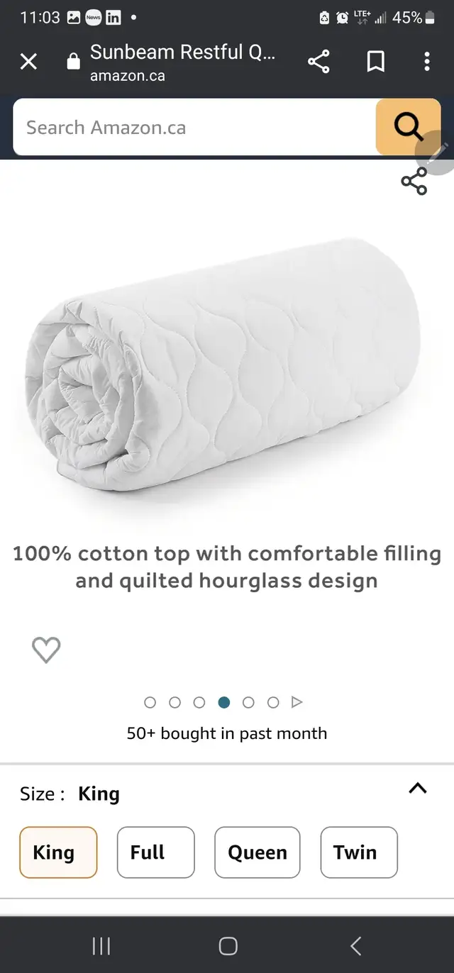 Sunbeam Heated King  Mattress Cover in Bedding in City of Toronto - Image 4