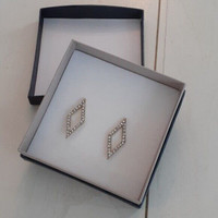 Artizan gold and cz diamond shaped earrings