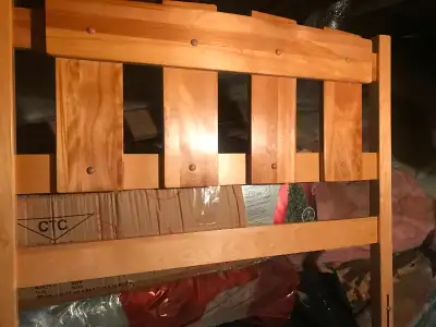 Headboard- Twin solid wood birch excellent condition., View more