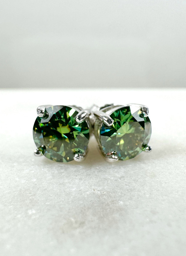 18K | S925 Green Round Cut Earrings ⚡️ in Jewellery & Watches in Oshawa / Durham Region