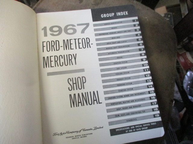 1967 FORD METEOR MERCURY CAR SHOP VINTAGE MANUAL $20 REPAIR BOOK in Non-fiction in Winnipeg - Image 2