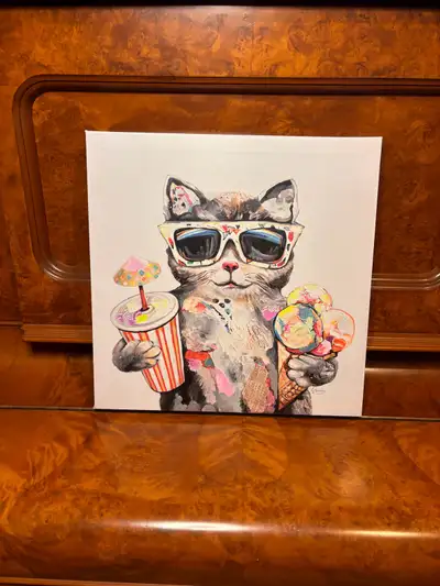 Colorful Cat Canvas Print – Fun Pop Art Decor, View more