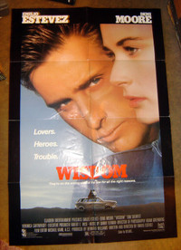 1986 ORIGINAL DEMI MOORE WISDOM CRIME MOVIE THEATRE POSTER