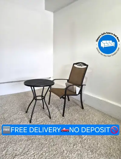 DELIVERY AVAILABLE Patio Chair and Round Table NO DEPOSIT, View more