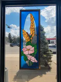 Custom stain glass within frame