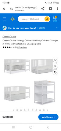 White convertabile crib with changetable