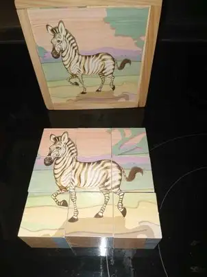 Zoo Animals Wooden Cube Puzzle in Toys & Games in St. Catharines - Image 6