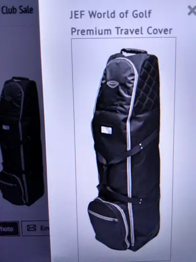 JEF Golf Bag Premium Travel Cover Bag Padded & Wheels Black/Grey, View more
