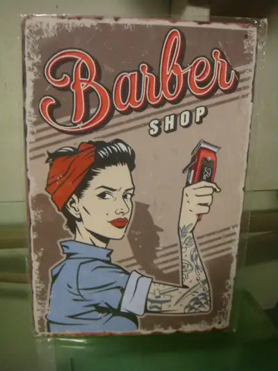 Barber Shop Tin Sign, View more