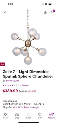Brand new Sputnik light fixture