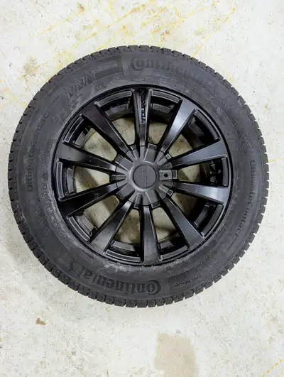 Set of 4 new Ultimate Contact Continental winter tires (225/65/R17) with Touren Rims. Lug nuts and s...