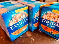 9 sealed boxes Tampax PEARL super plus S+