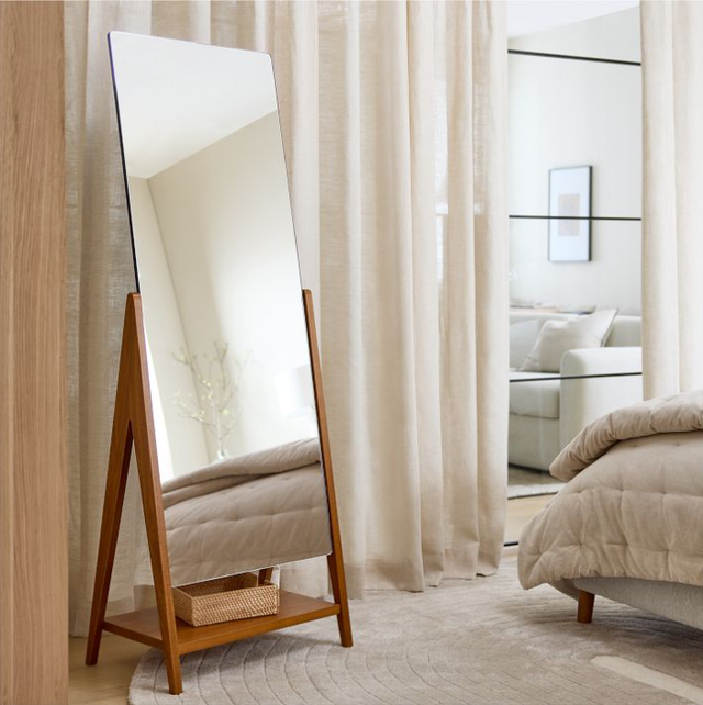 West Elm Free-Standing Wood Floor Mirror - Acorn Wood in Home Décor & Accents in Calgary - Image 3