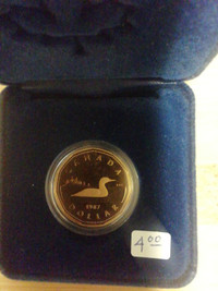 1987 Royal Canadian Mint one dollar fine silver coin