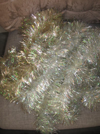 Vintage Christmas Tree Tinsel Garland Iridescent