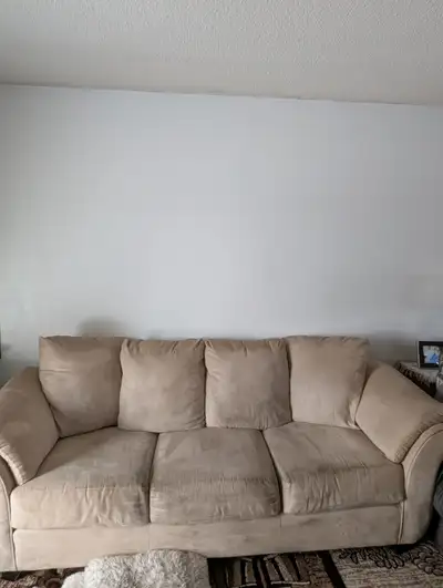 Off white 2 piece couch and loveseat, View more