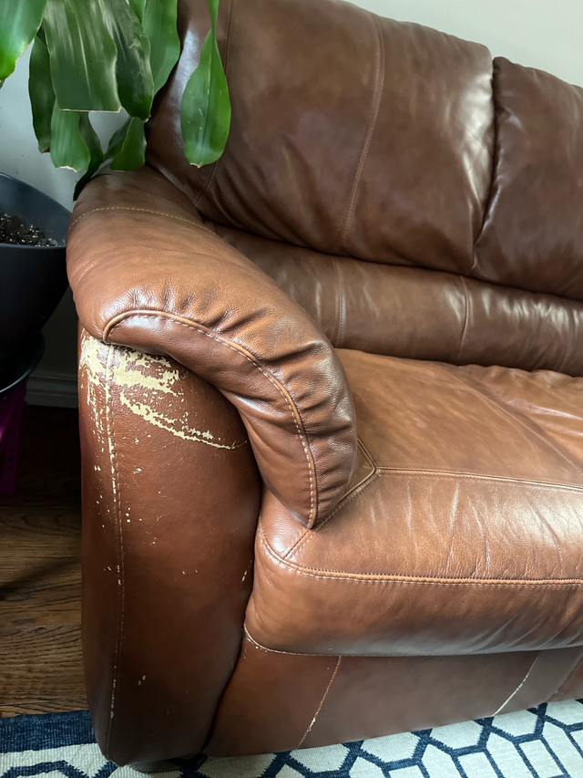 Real leather couch  in Couches & Futons in Winnipeg - Image 2