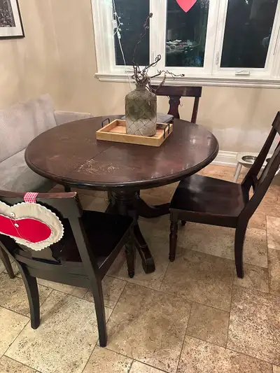 Pottery barn table and chairs, View more