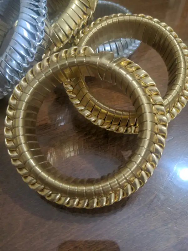 3 Leather bangles 1 silver 2 gold in Jewellery & Watches in City of Toronto - Image 3