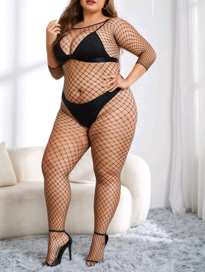 20% Lingerie Collant de corps en résille noir NEUF Taille plus, View more