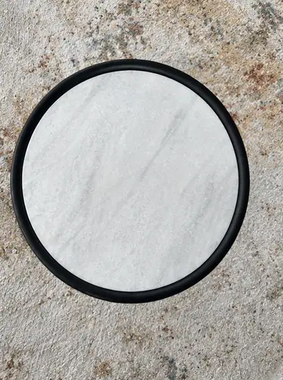 White Marble & Black Round Side Table – $35, View more