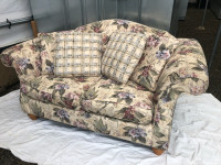 Custom floral print cloth love seat with cushions