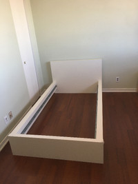 IKEA MALM Bed frame, high, white/Luröy, Twin