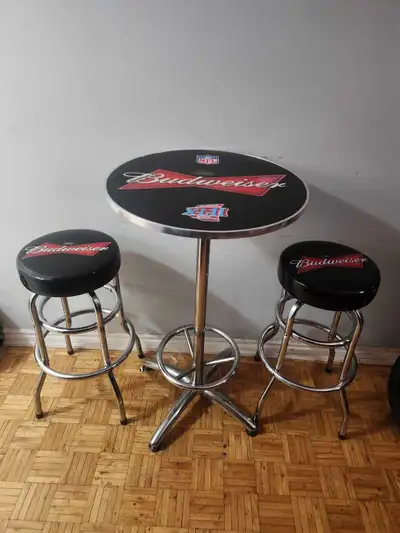 Budweiser Bar Table and Stools, View more