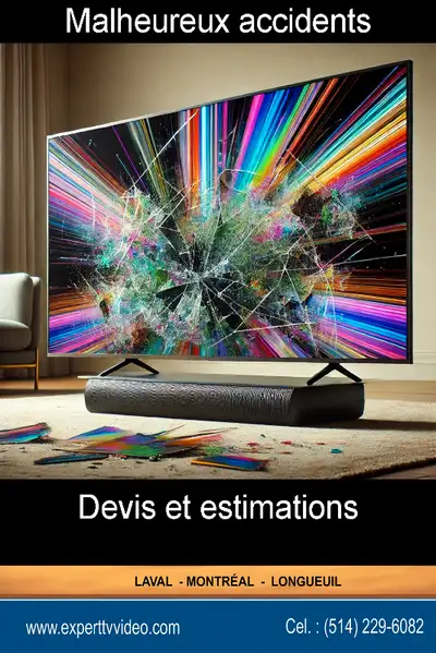 Damaged TV SCREENS : Professional estimate, View more